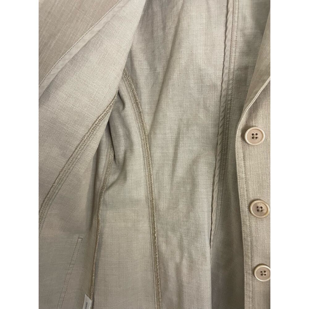 Ann Taylor Size 4 Women's Blazer Jacket Brown Tan Button  Jacket Work Cotton - Picture 8 of 11
